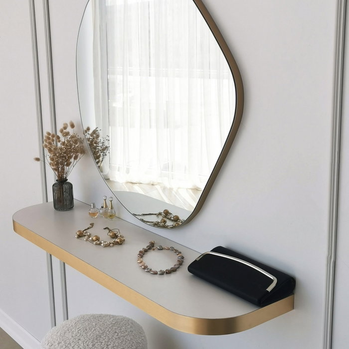 Hanah Home Espejo Dorado Moderno 70x67 cm